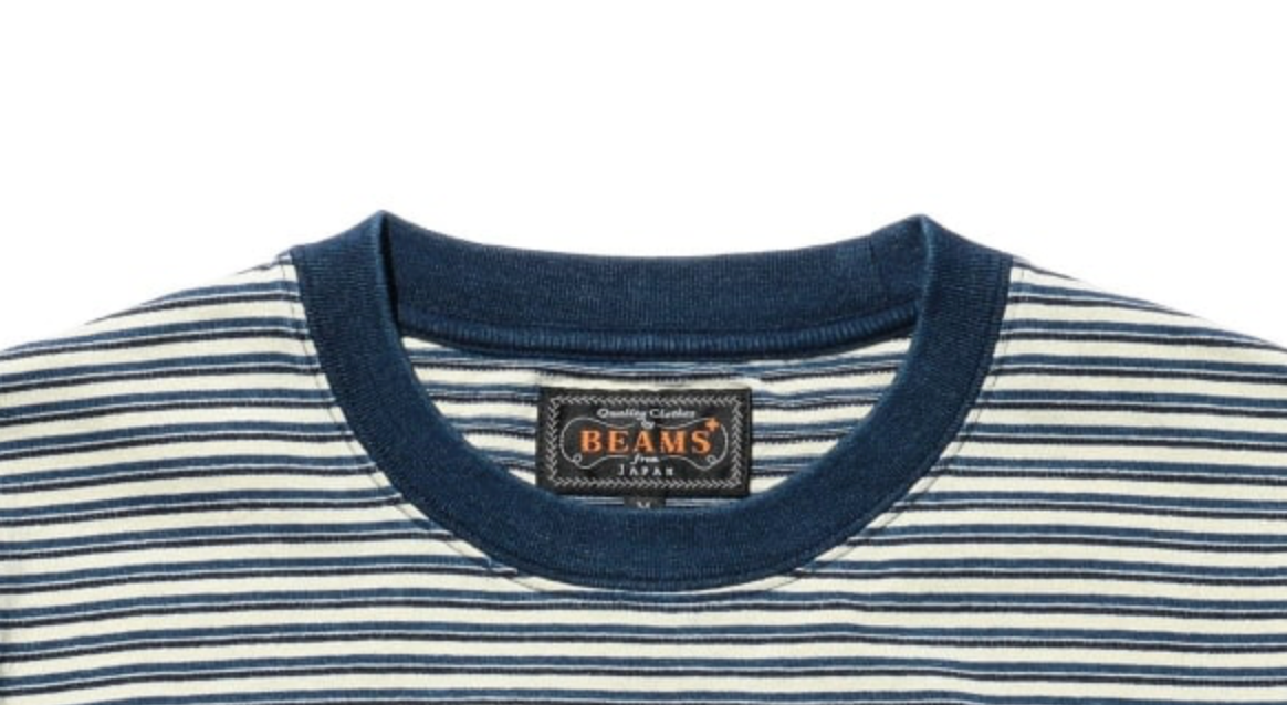 Indigo Stripe Tee White