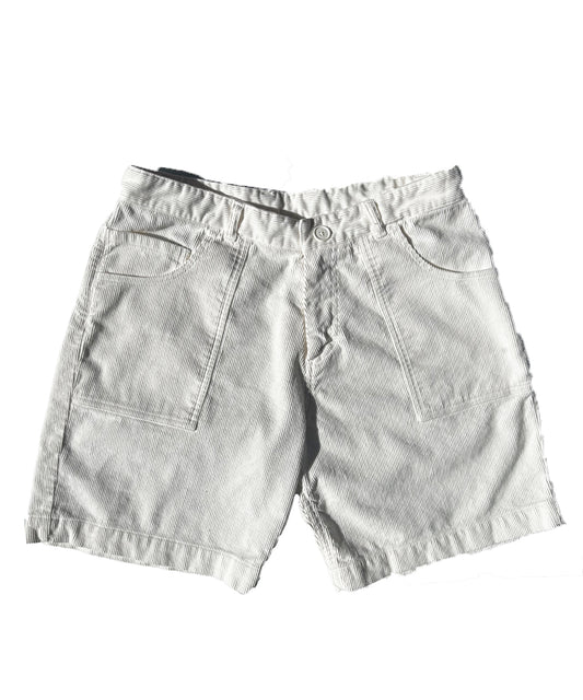 Corduroy Fatigue Short White