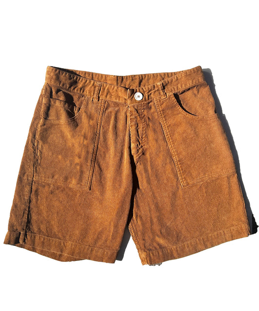 Corduroy Fatigue Short Brown