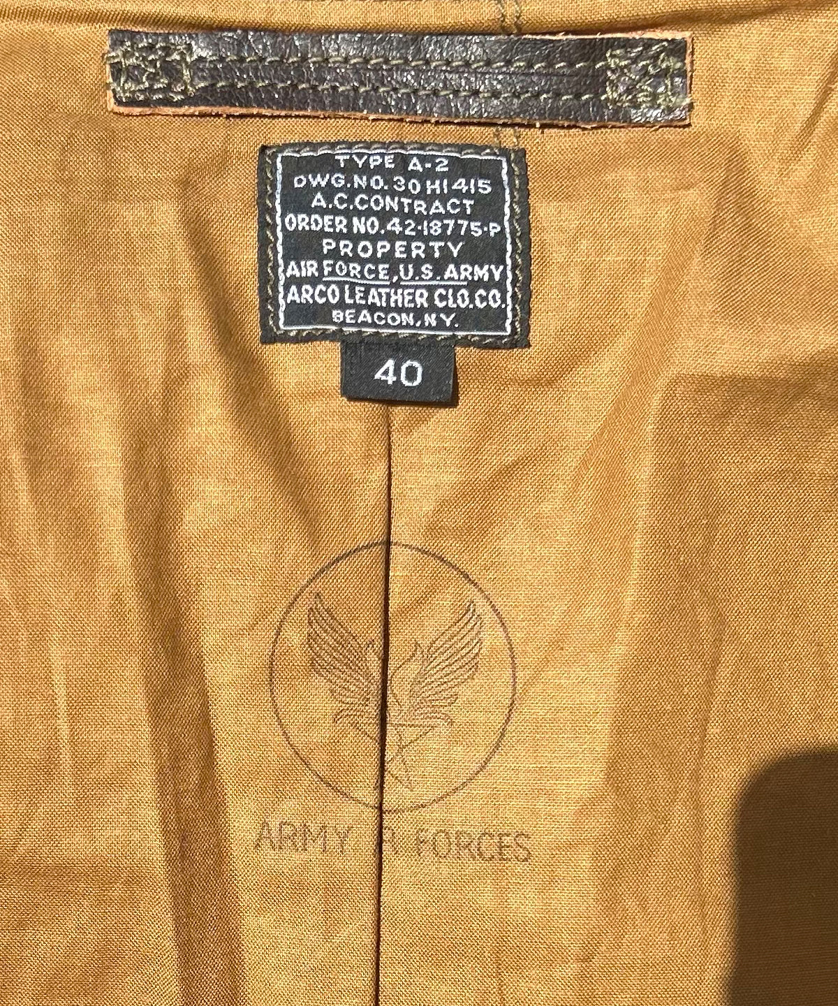 A-2 Arco Horsehide Dark Seal