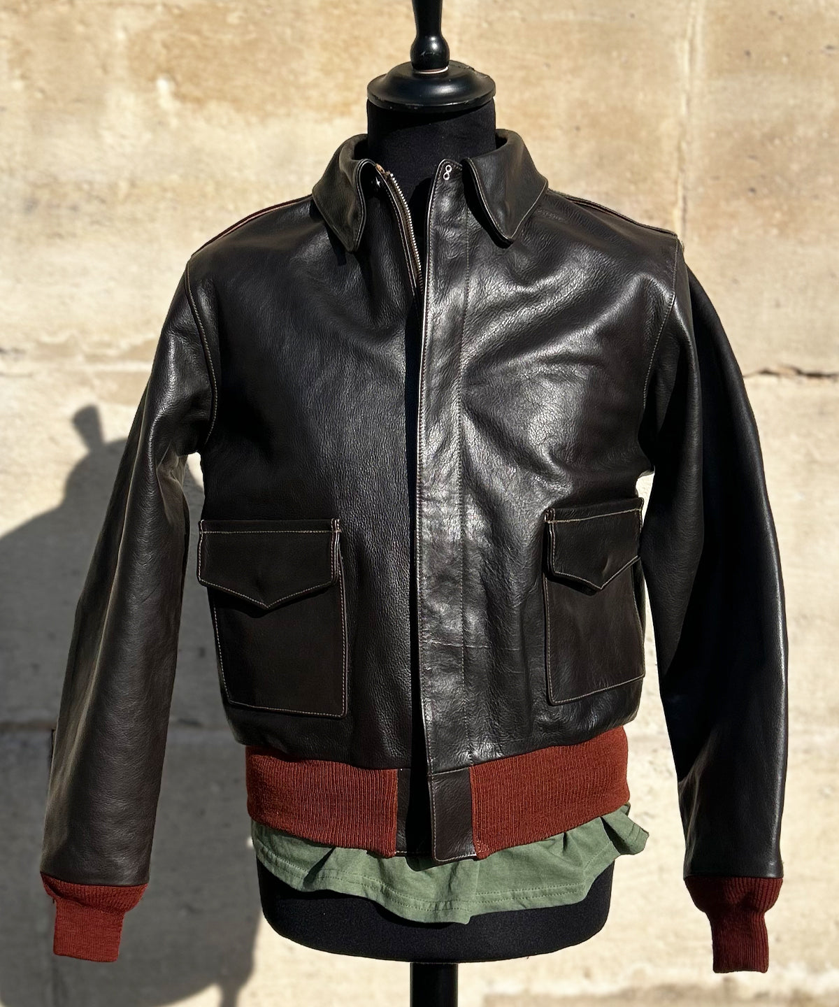 A-2 Arco Horsehide Dark Seal