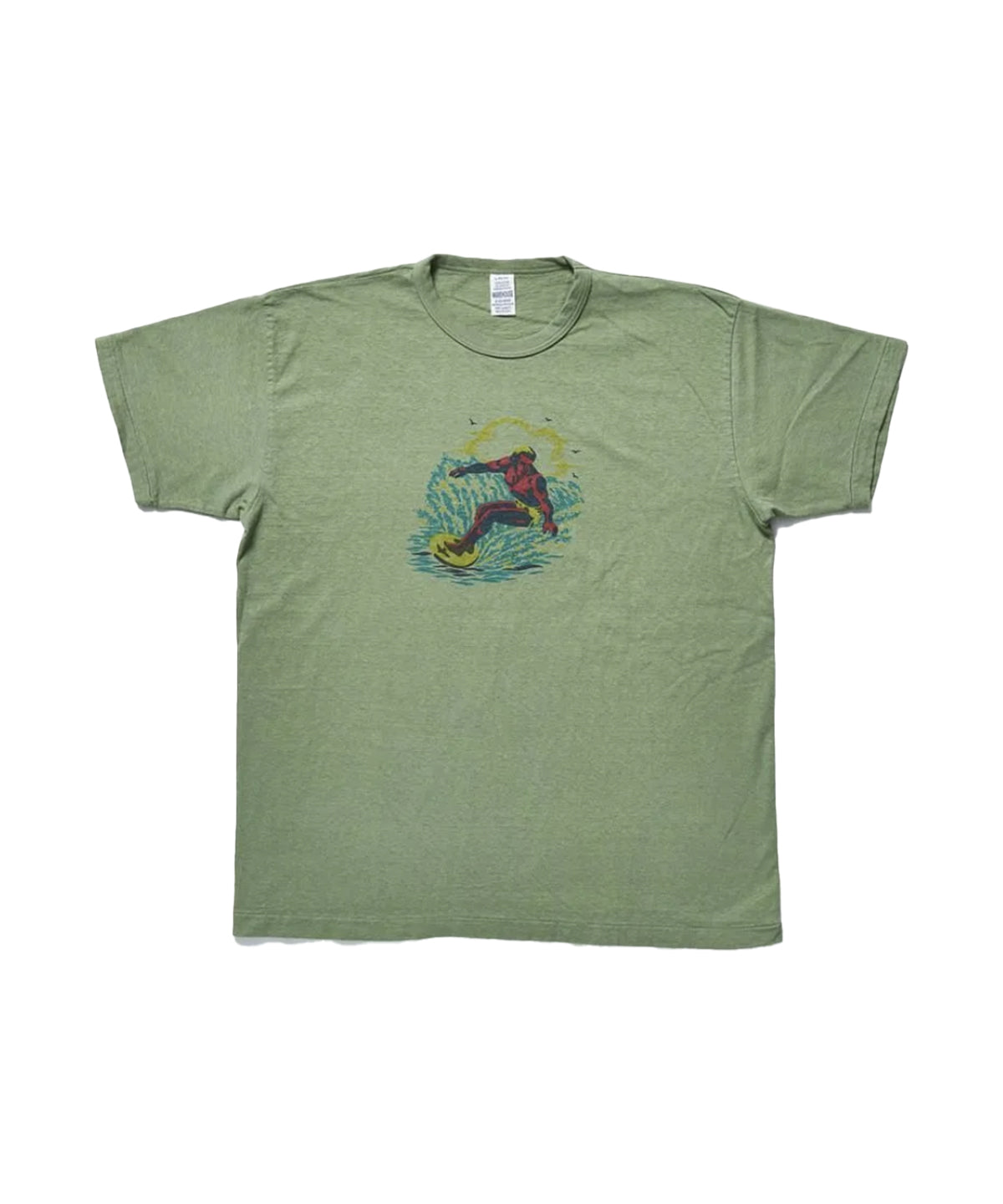 Crew neck Tee "SURFER" Pale Green