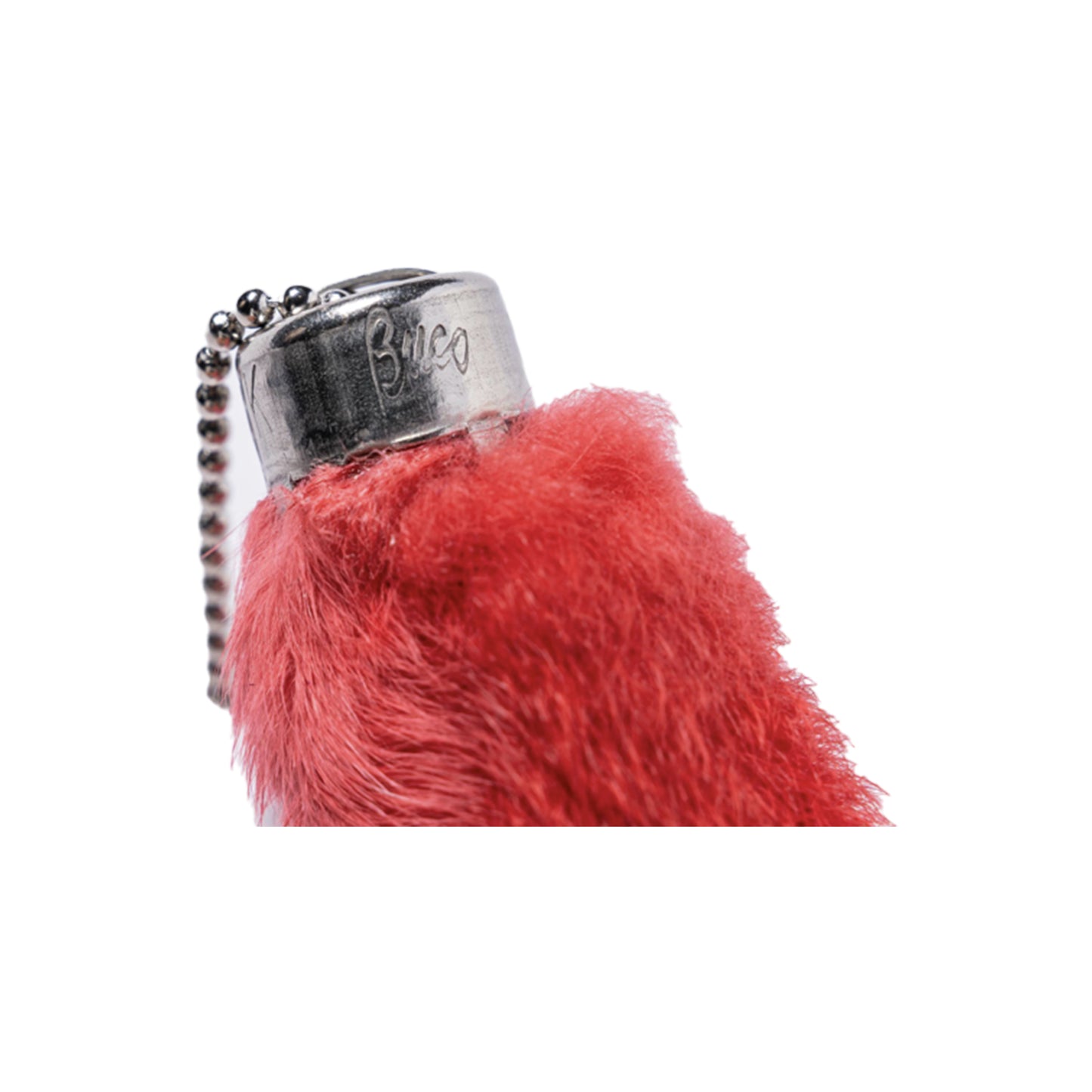 BUCO Rabbit foot key chain red