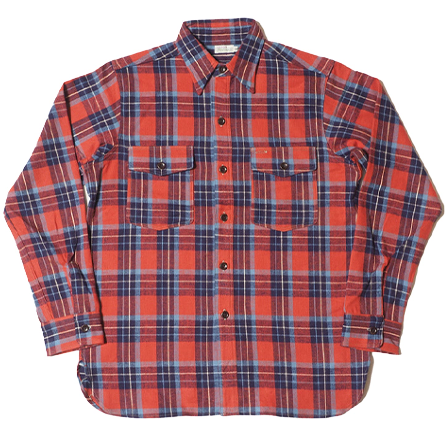 Salmon / Navy Flannel Shirt