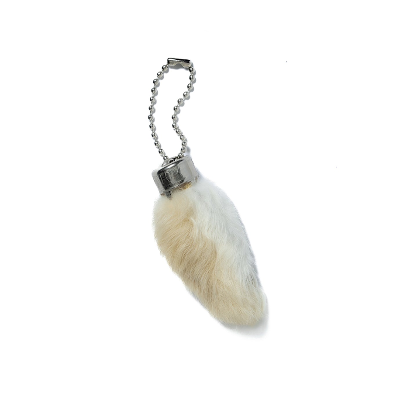 BUCO Rabbit foot key chain white