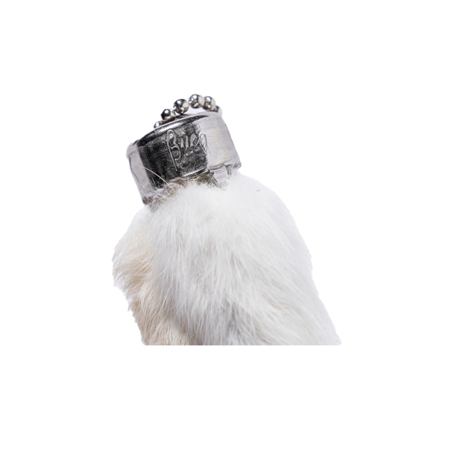 BUCO Rabbit foot key chain white