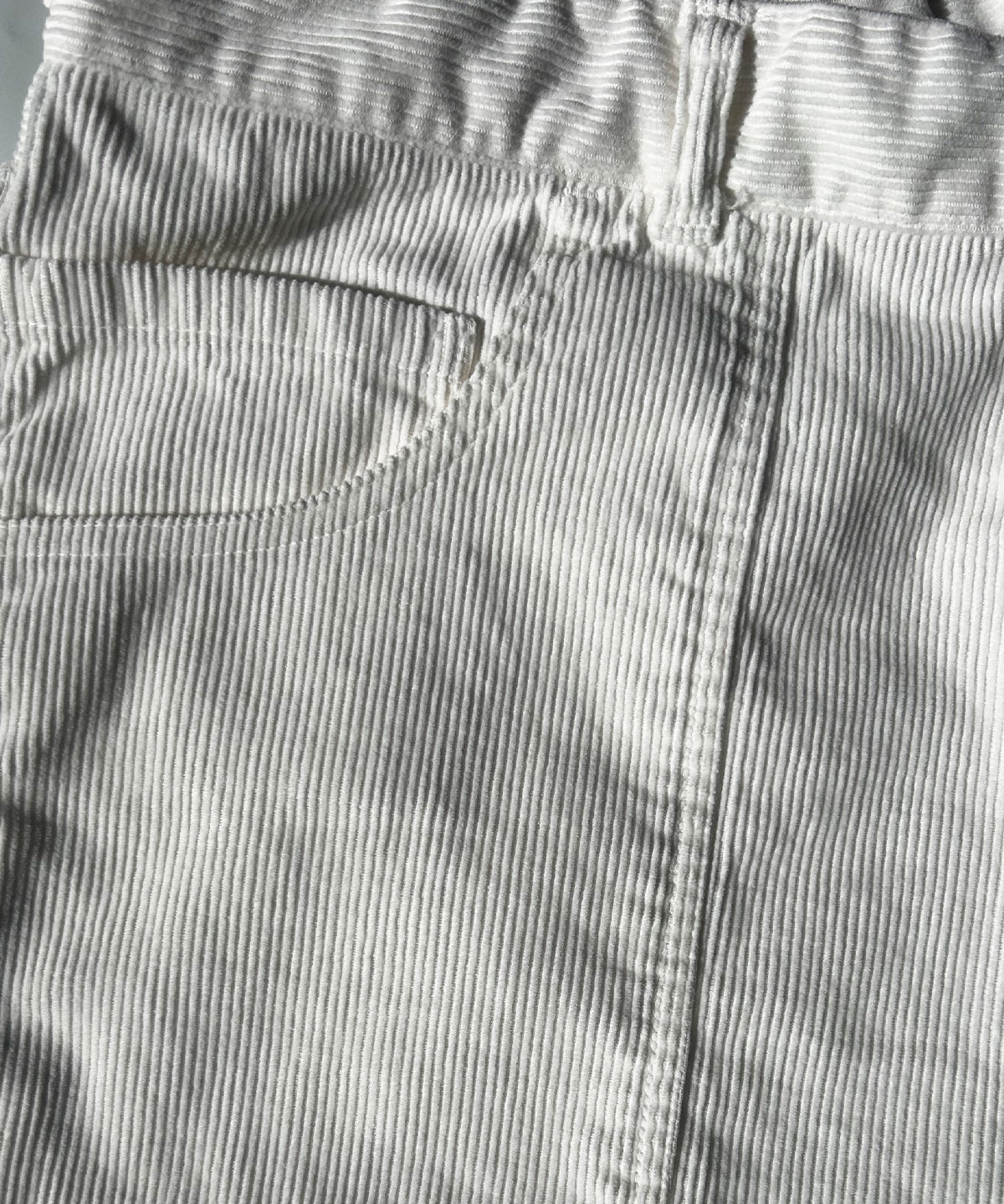 Corduroy Fatigue Short White