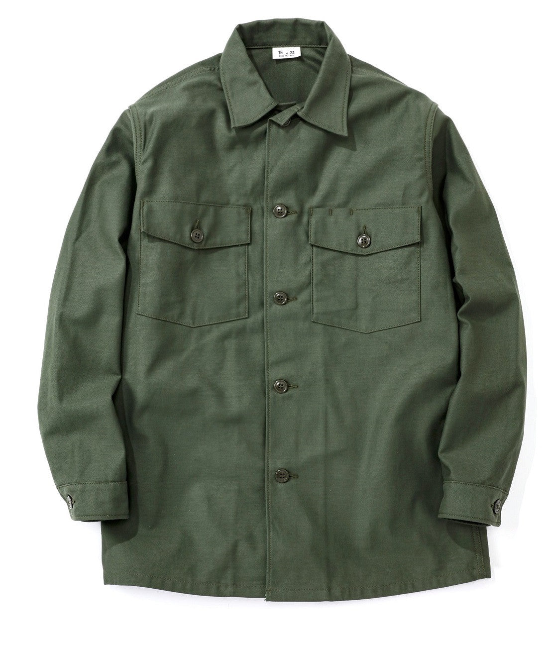 Shirt Cotton Sateen Olive green