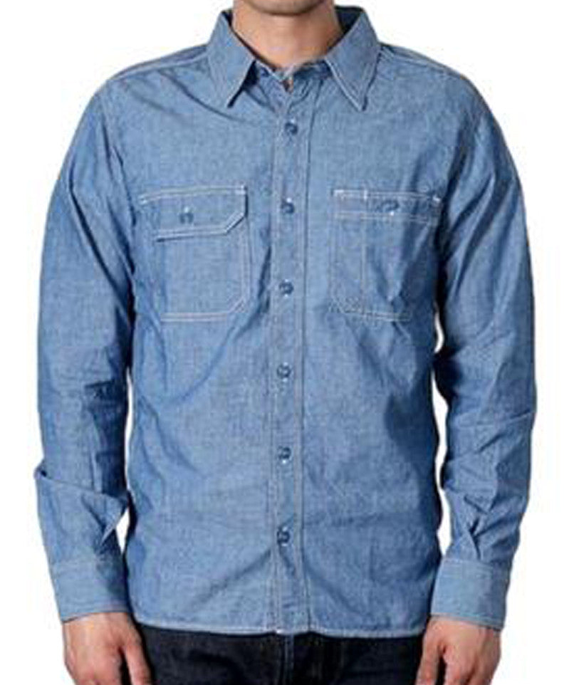 Chambray Shirt 5 oz Blue Momotaro