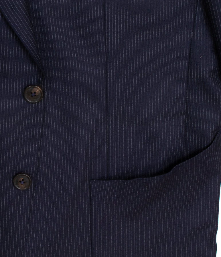 Wool Suit Navy Stripe