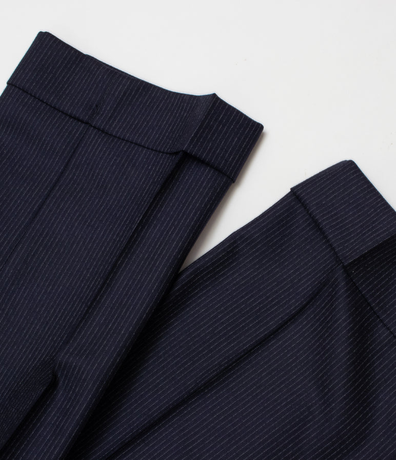 Wool Suit Navy Stripe