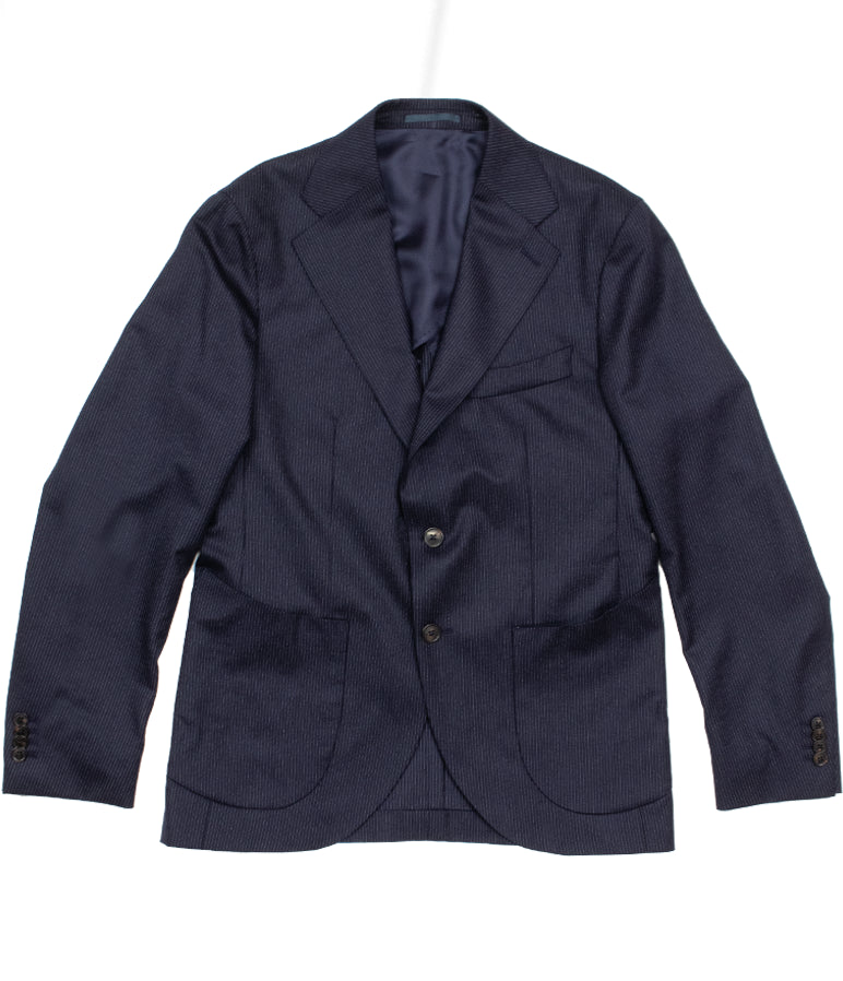 Wool Suit Navy Stripe