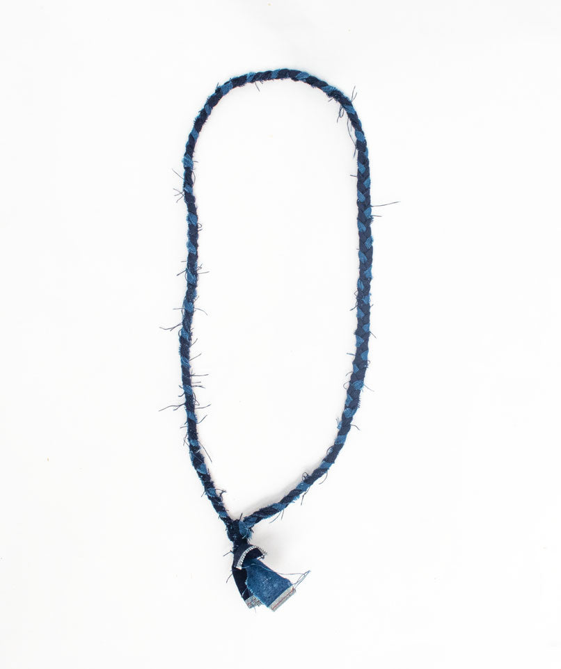 Japanese braided indigo necklace