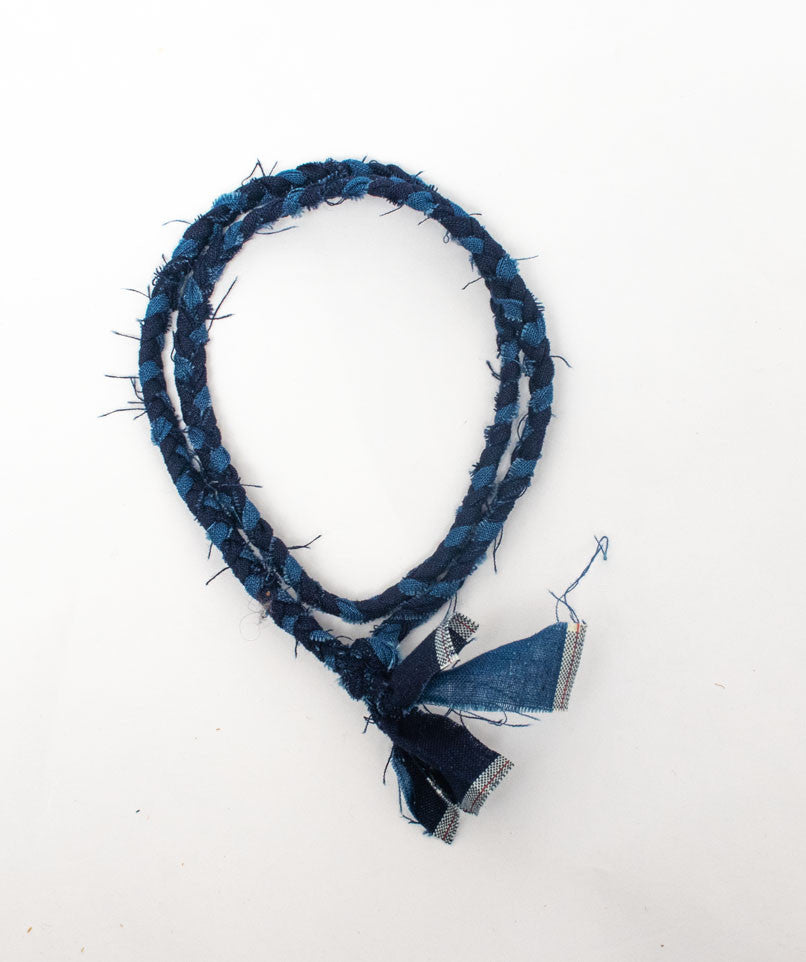 Japanese braided indigo necklace