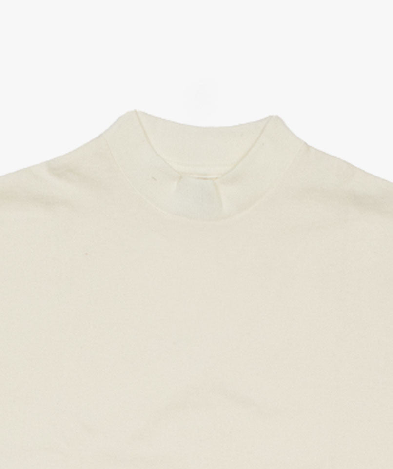 Mock Neck T Shirt Off White