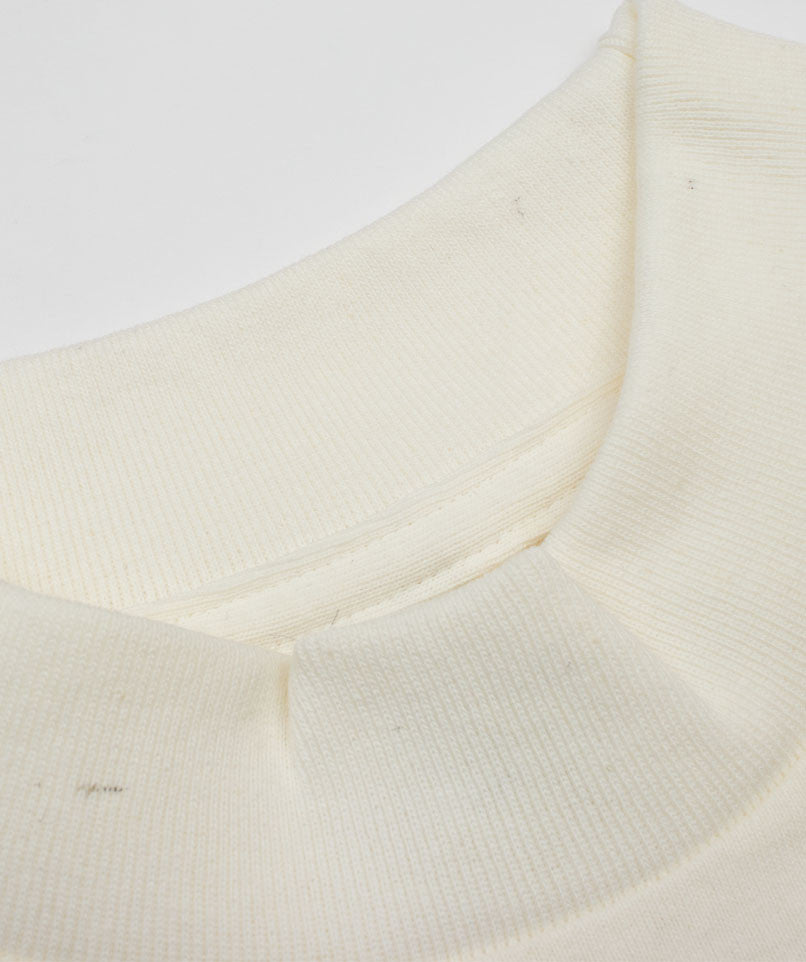 Mock Neck T Shirt Off White