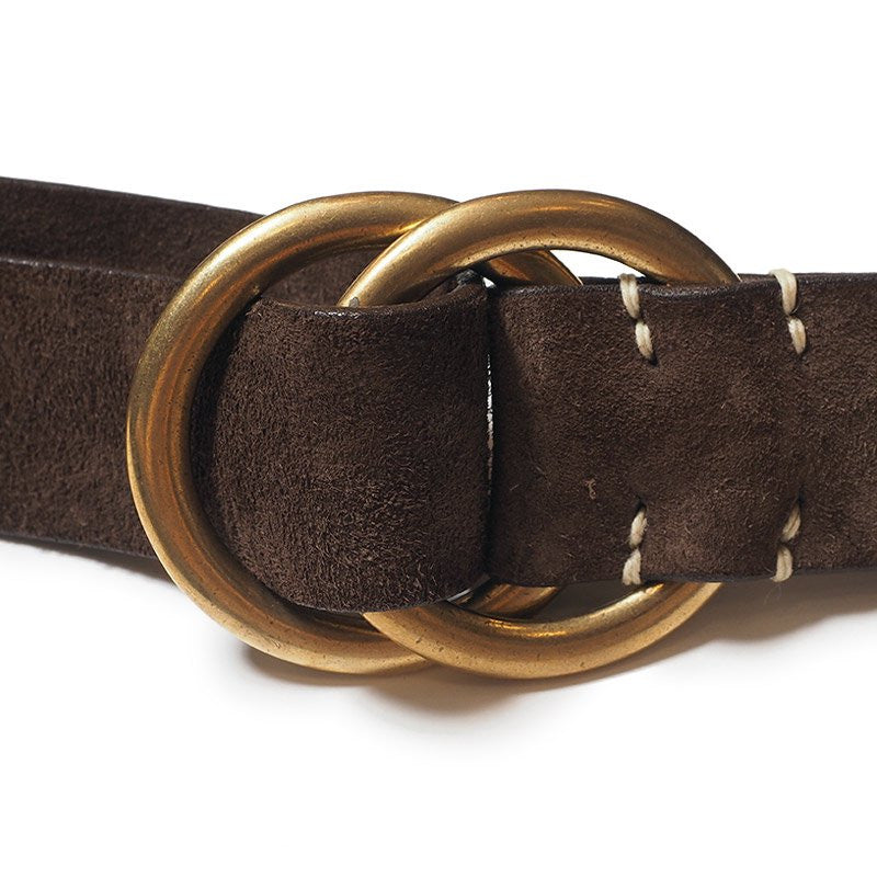 Suede Ring Belt Brown