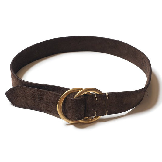 Suede Ring Belt Brown