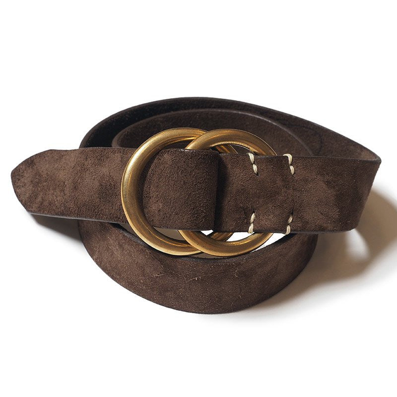 Suede Ring Belt Brown