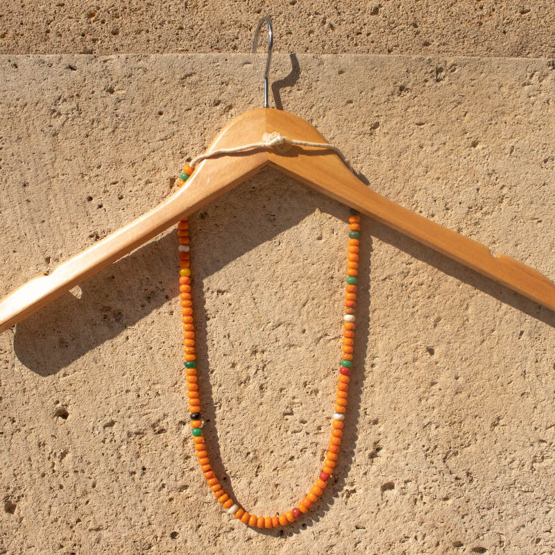 Beads Necklace Orange Multicolor