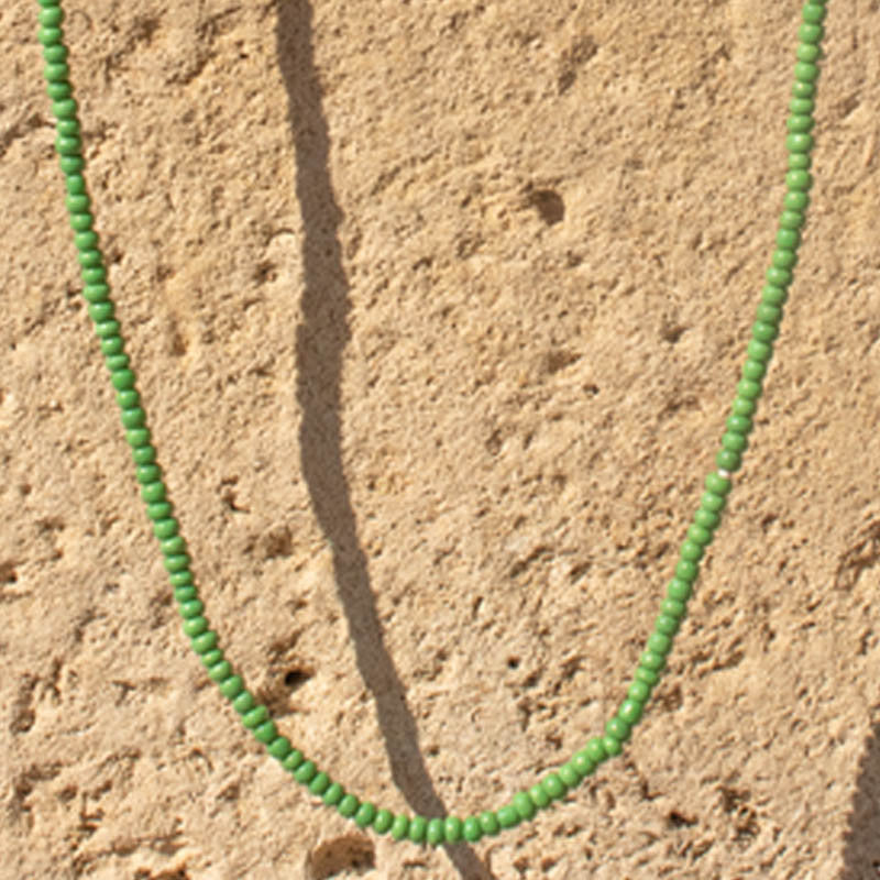 Beads Necklace Green Vintage