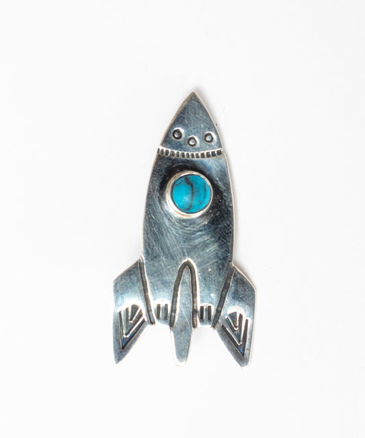 Turquoise Rocket Pin