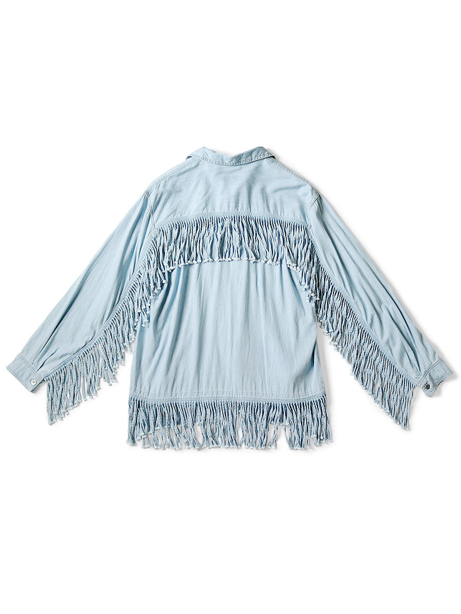 Denim Fringe Shirt