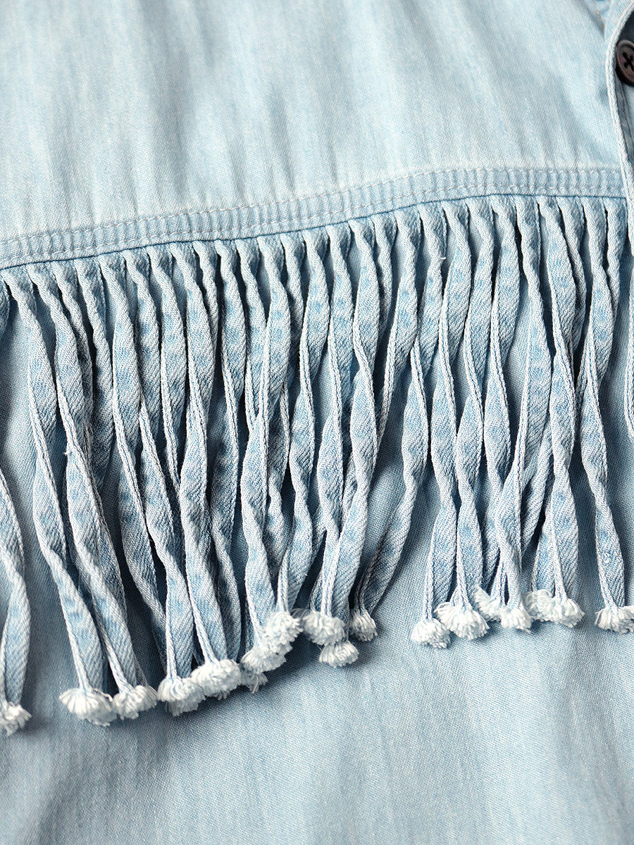 Denim Fringe Shirt