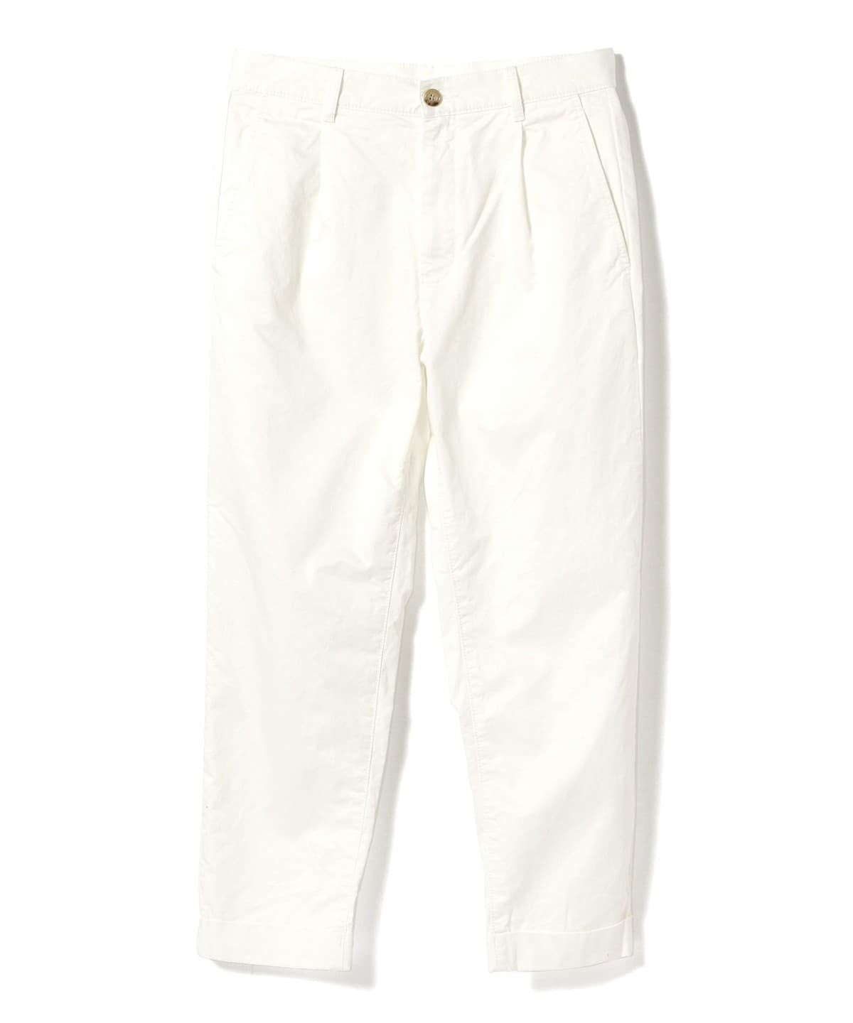 1 Pleat Twill Pants White