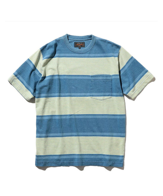 Pocket Tee Indigo Stripe Sax
