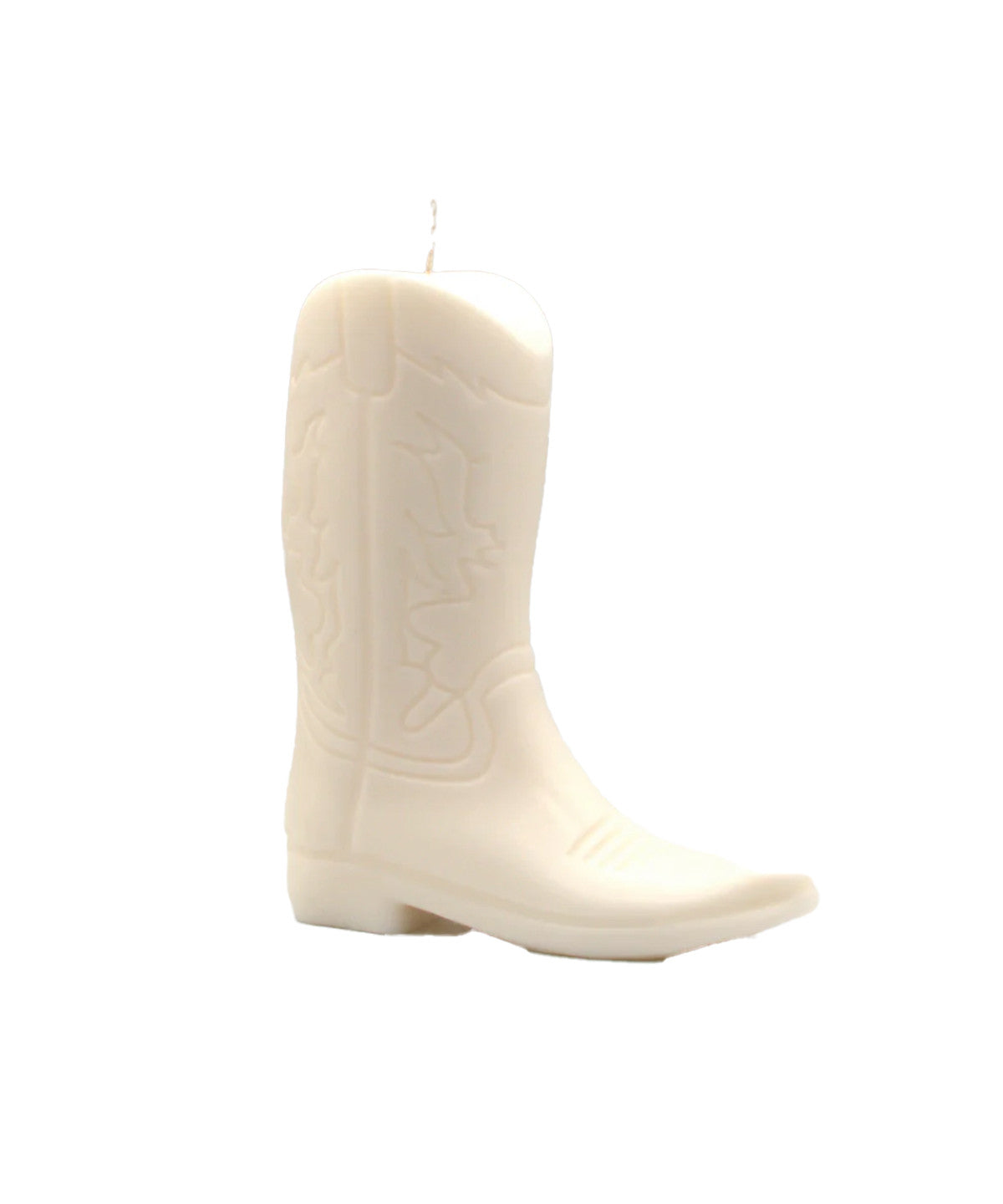 Cowboy Boot Candle white