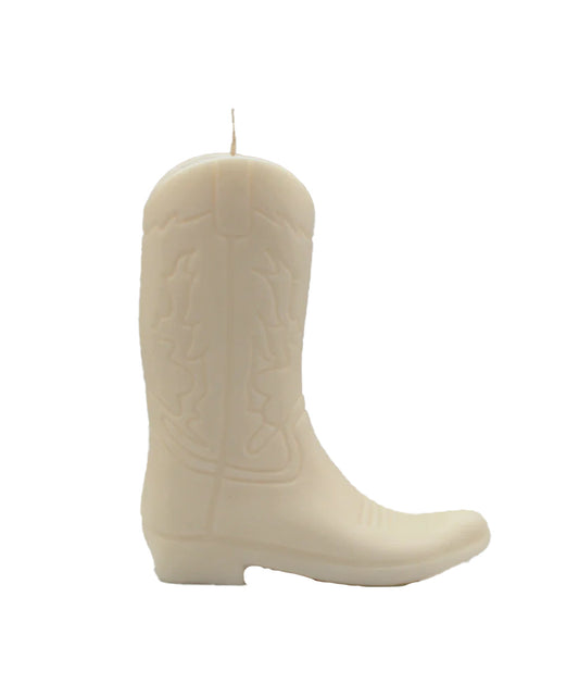 Cowboy Boot Candle white