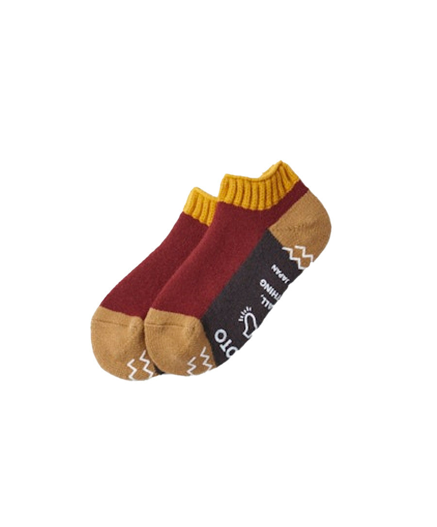 Slipper Socks Gold/maroon