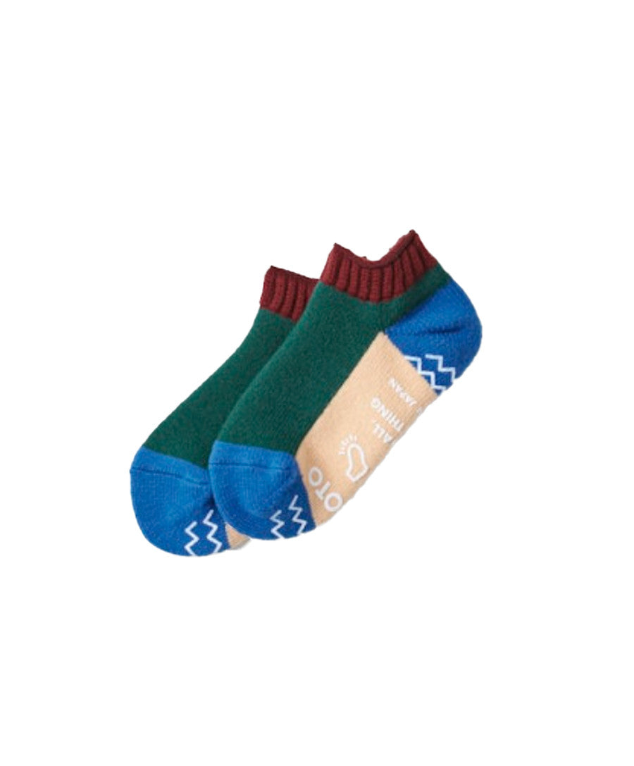 Slipper Socks Maroon/D.Green