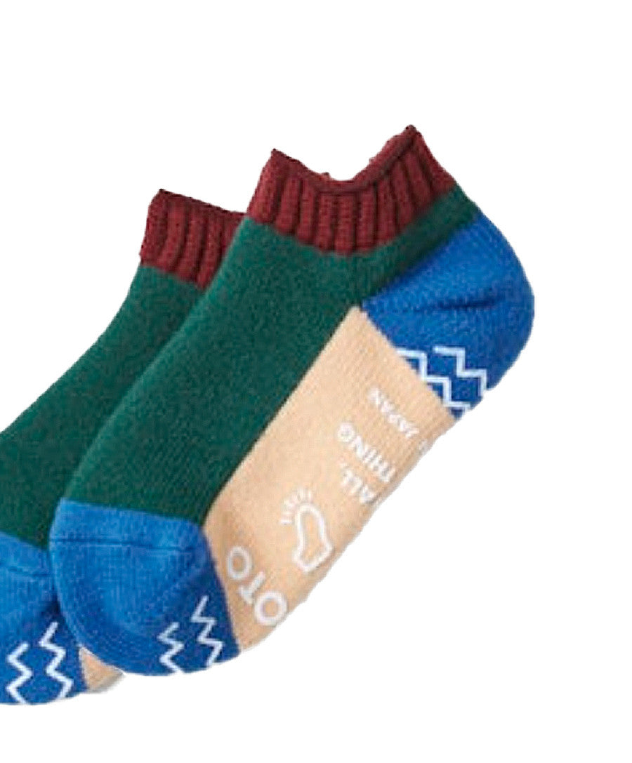 Slipper Socks Maroon/D.Green