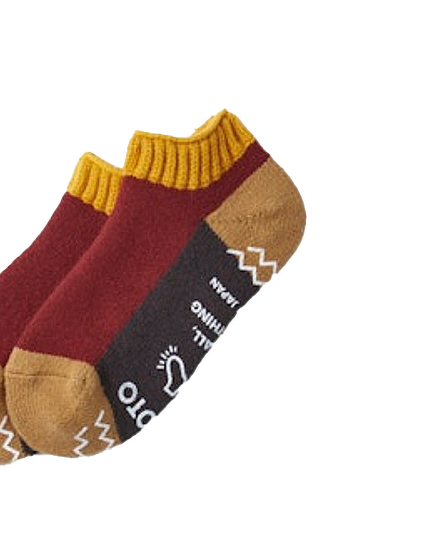 Slipper Socks Gold/maroon