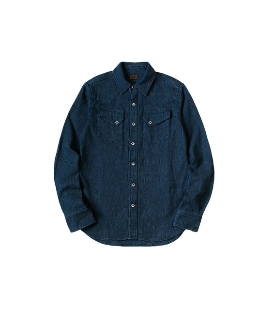 Sashiko Indigo Western Shirt