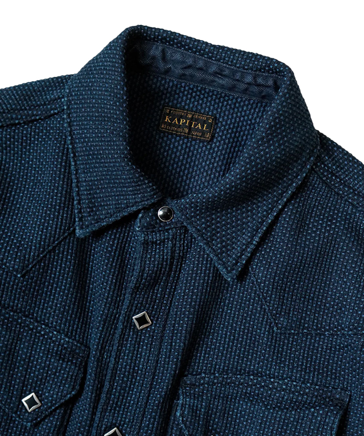 Sashiko Indigo western Shirt