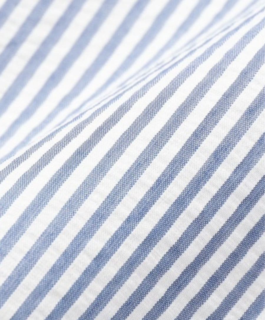 IVY Trousers Ankle-Cut Seersucker blue stripe