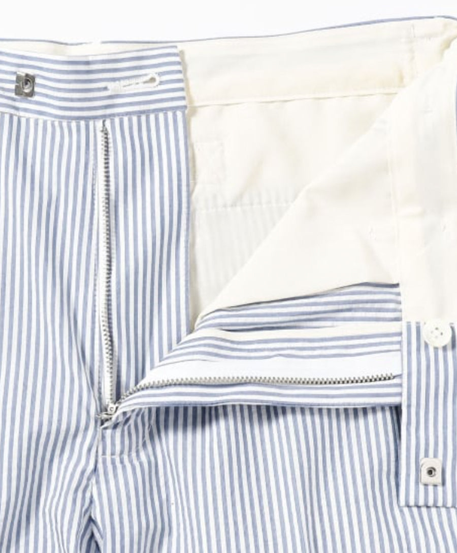 IVY Trousers Ankle-Cut Seersucker blue stripe