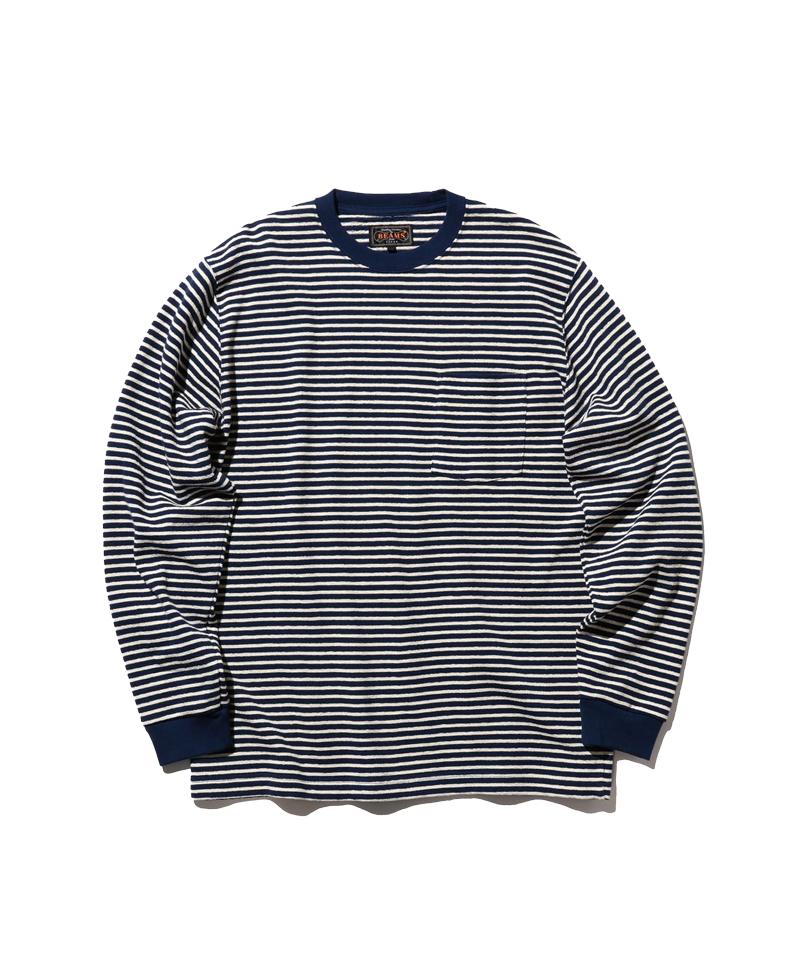 Pocket Tee Inlay Stripe Navy