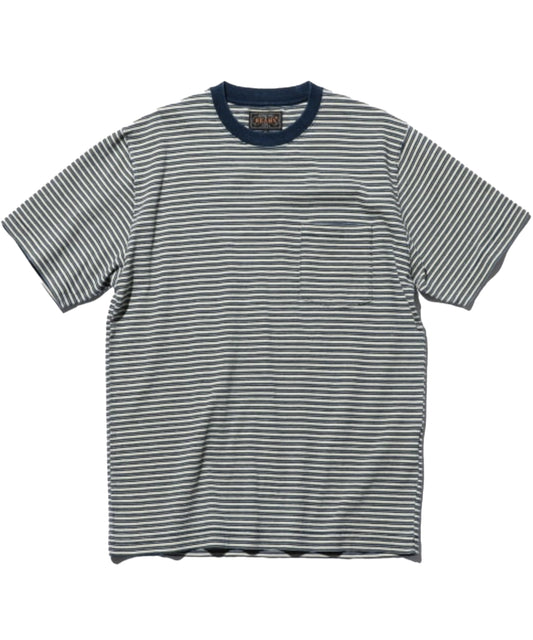 Indigo Stripe Tee White