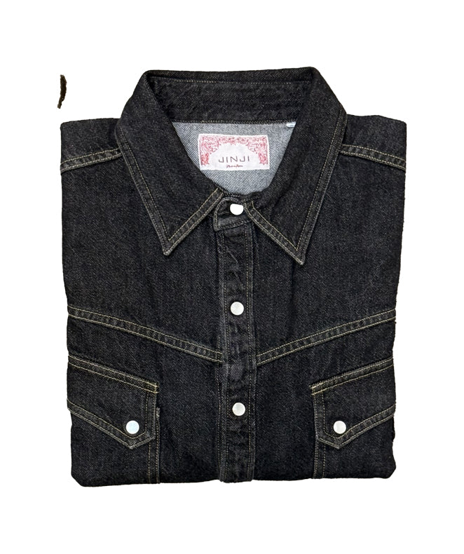 Western JINJI Shirt Black Denim