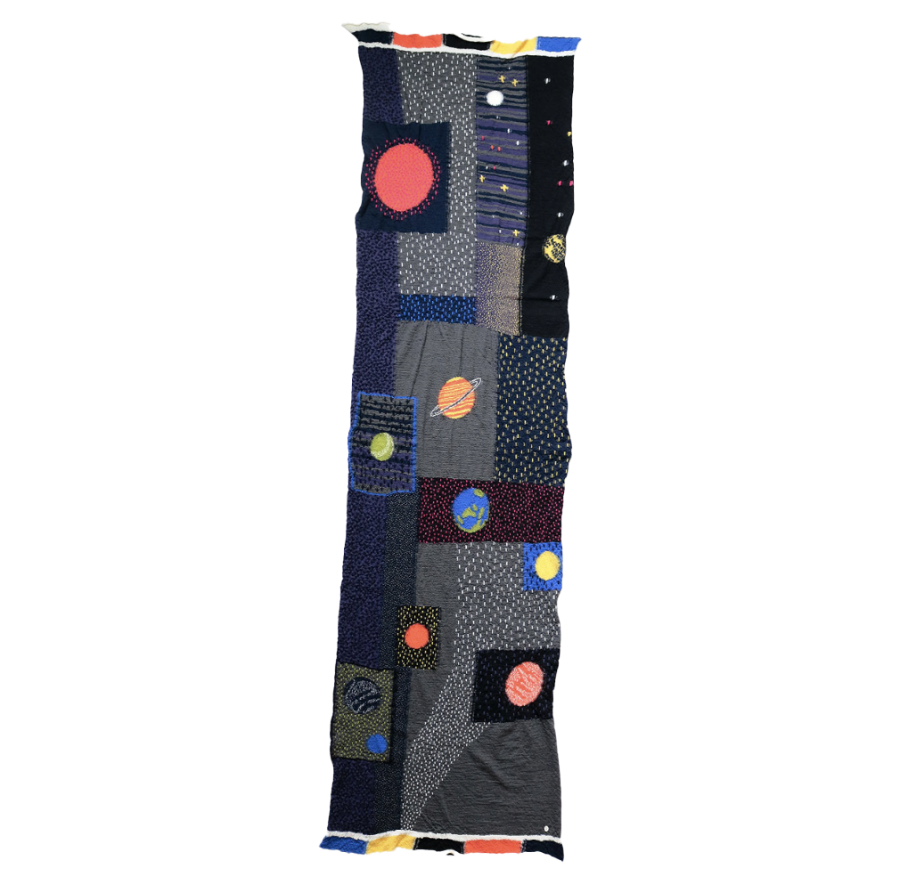 Wool Scarf UNIVERSE Gabbeh Black