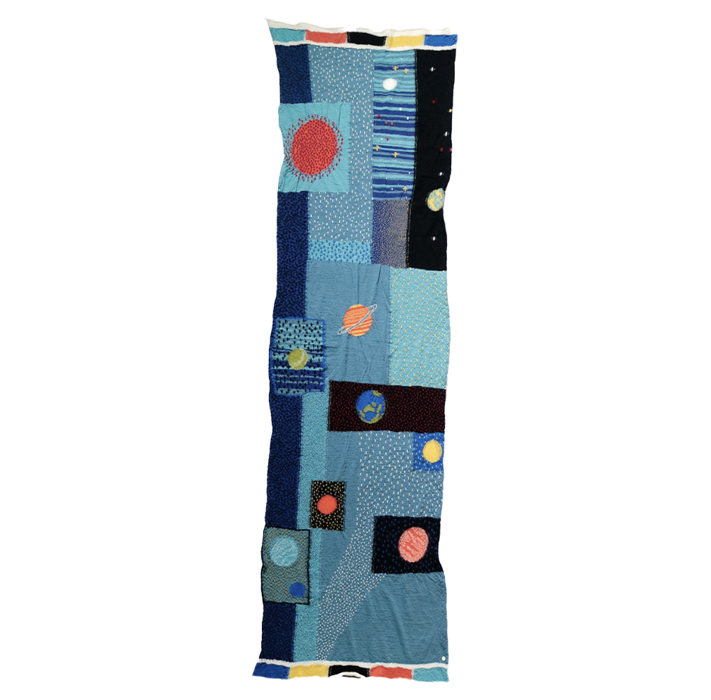 Wool Scarf UNIVERSE Gabbeh Blue