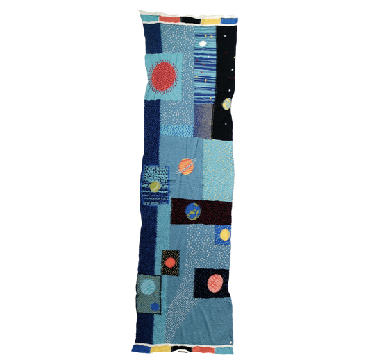 Wool Scarf UNIVERSE Gabbeh Blue