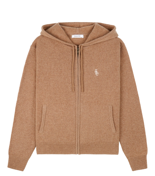 Cashmere Zip Hoodie Camel