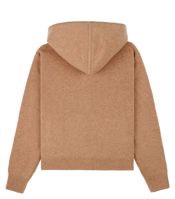 Cashmere Zip Hoodie Camel