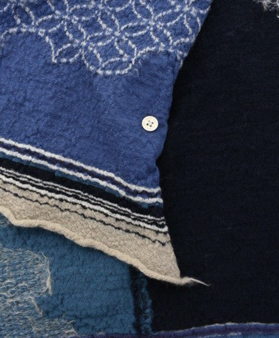 Wool Scarf Furoshiki Blue