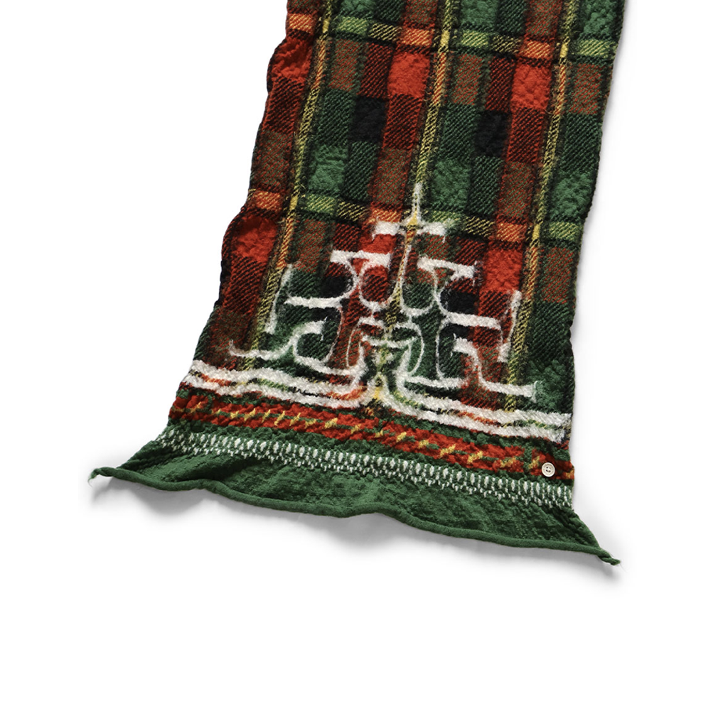 Wool Scarf Happy TARTAN Green